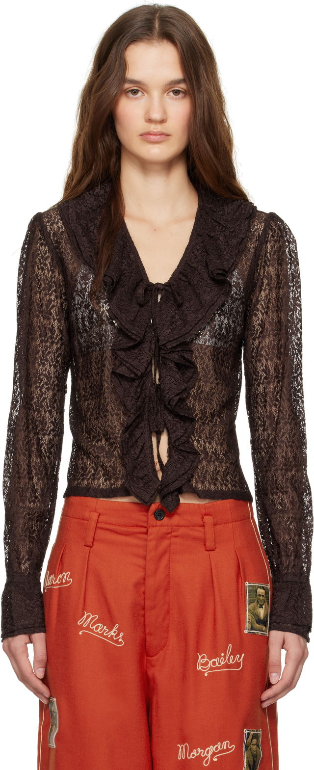 Lace Flounce Blouse