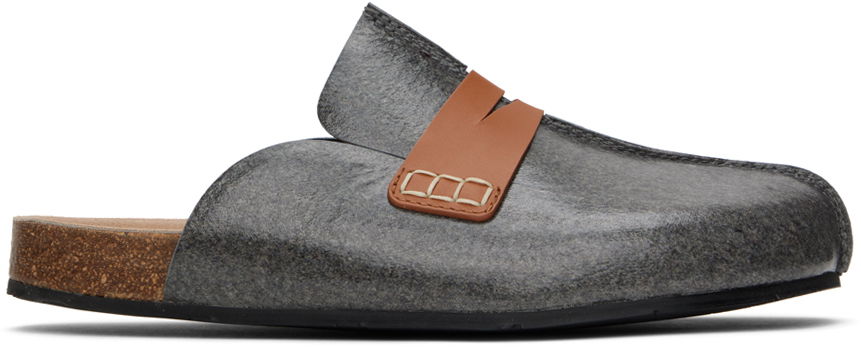 Аксесоари JW Anderson JW Anderson Laminated Felt Mules Сиво | ANM42503D, 0