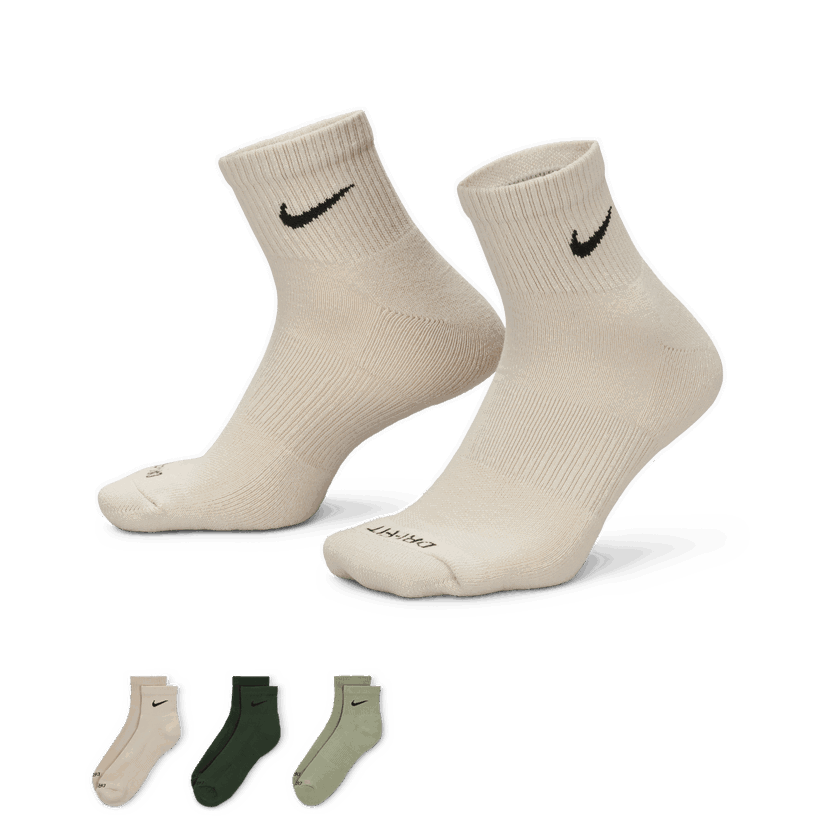 Чорапи Nike Everyday Training Cushioned Ankle Socks (3 Pairs) Бежово | SX6890-994