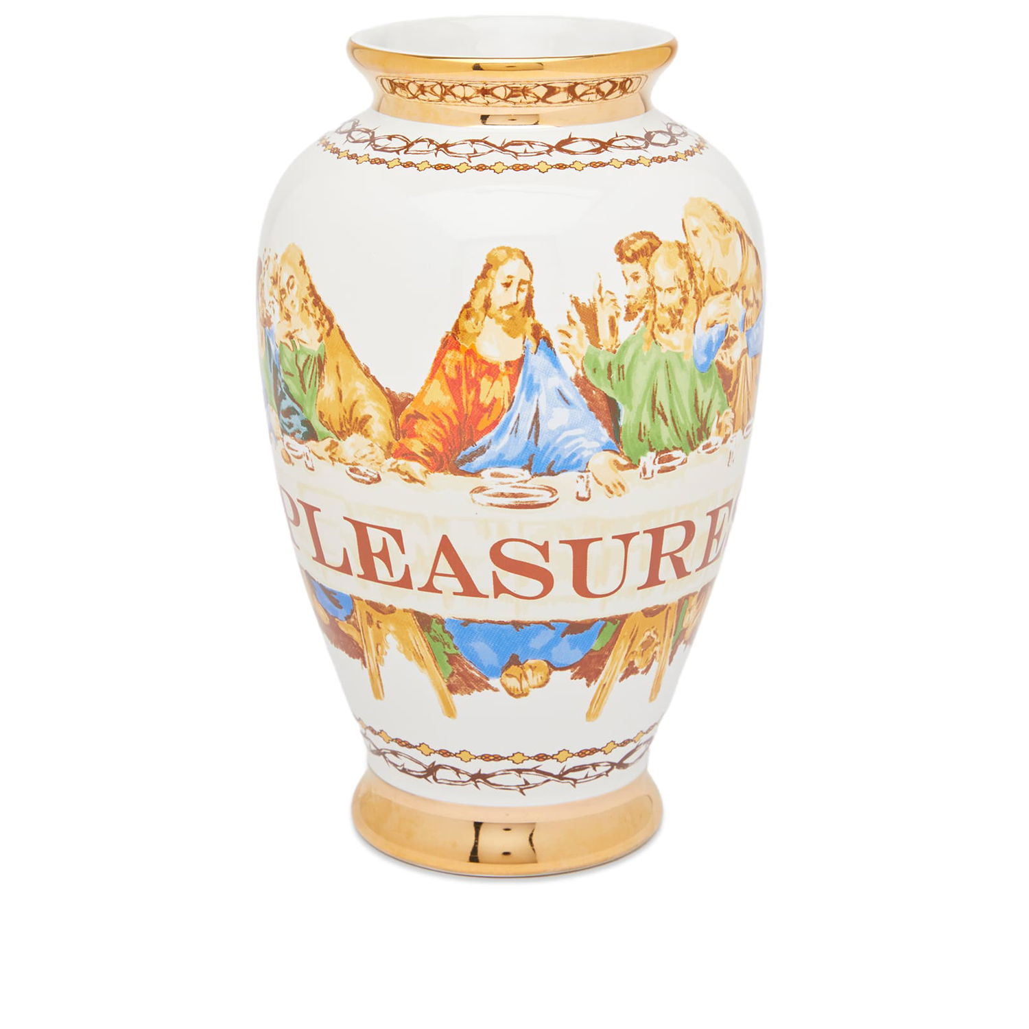Домашен декор Pleasures Supper Ceramic Vase Бежово | P23F067-WHT, 0