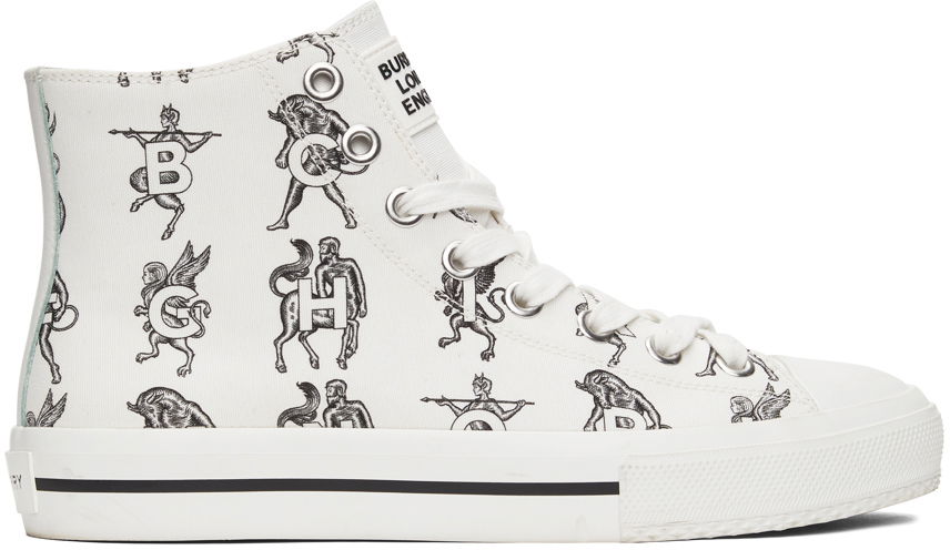 Кецове и обувки Burberry Larkhall Sneakers 'White Mythical Alphabet' Бяло | 8039479, 0