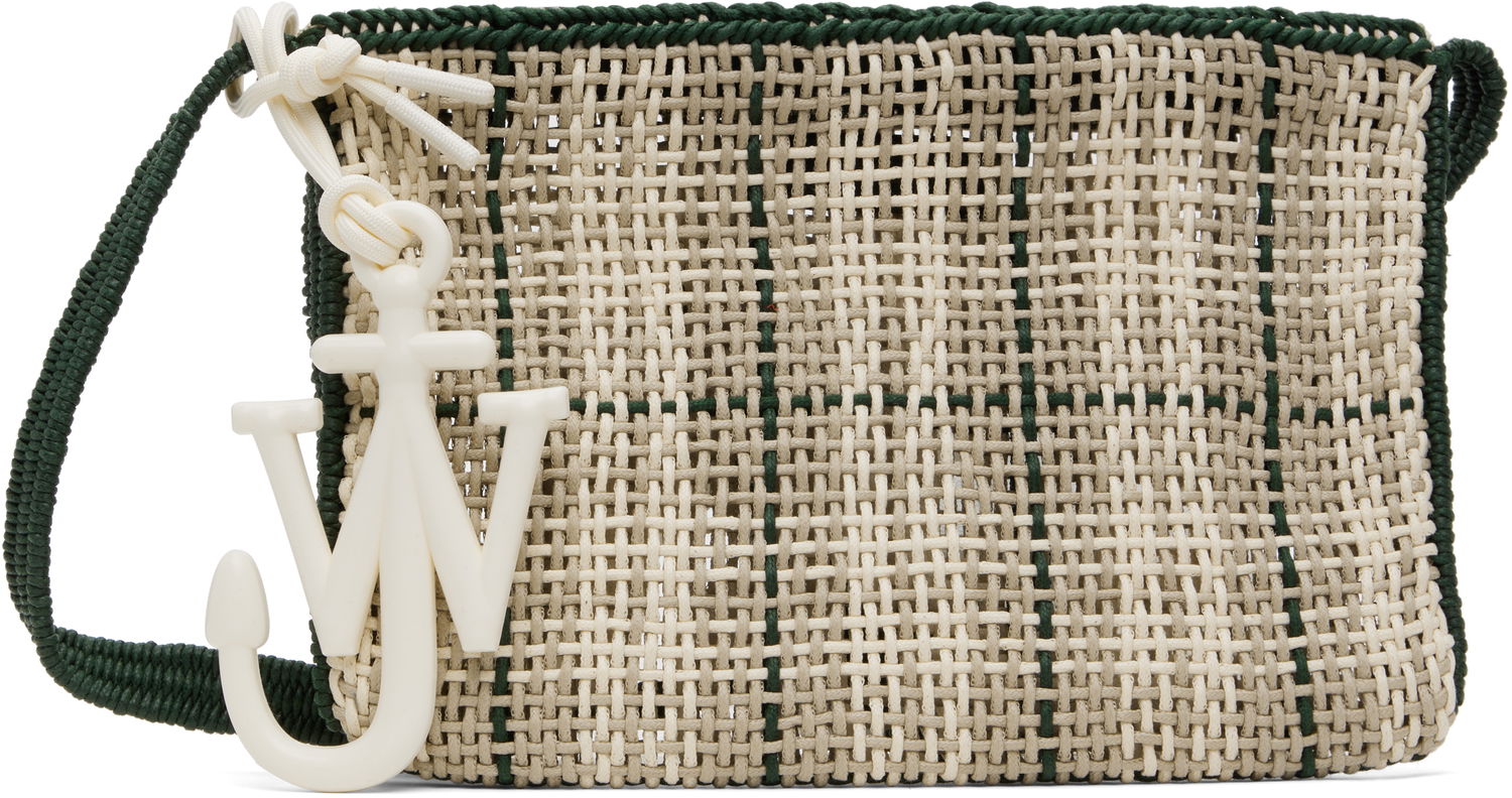 Дамска чанта JW Anderson JW Anderson Checked Market Bag with Anchor Charm Бежово | HB0720-FA0305, 0