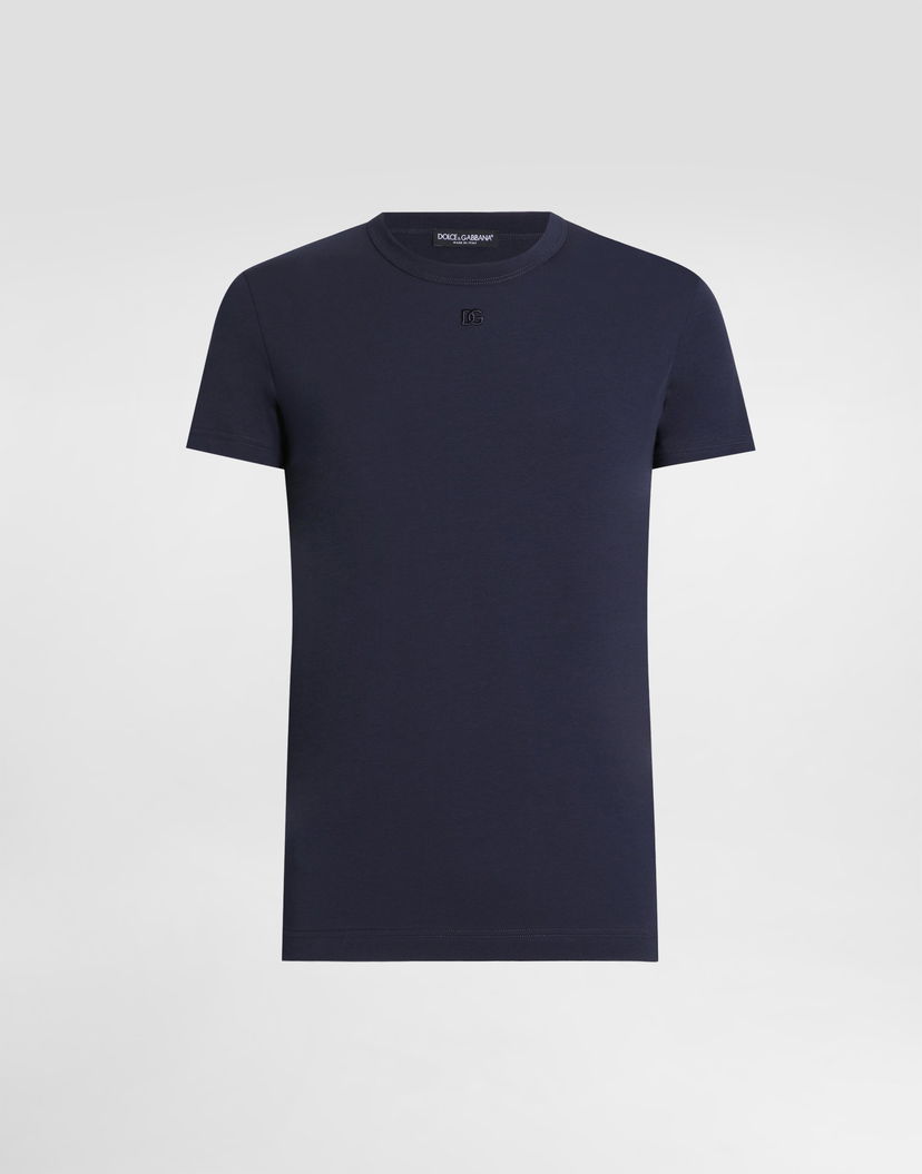 Тениска Dolce & Gabbana Dolce & Gabbana Cotton T-Shirt Тъмно синьо | G8SX0ZG7PIYB0387