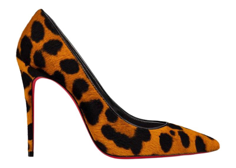 Кецове и обувки Christian Louboutin Kate 100mm Leopard Print Pony Skin Pumps Кафяво | 3220763T593