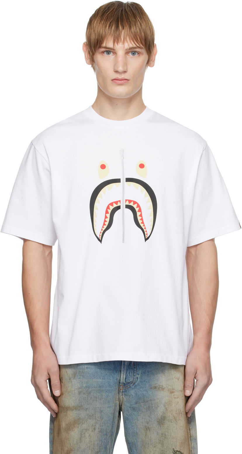 Тениска BAPE Shark Graphic T-Shirt Бяло | 001TEK701305M