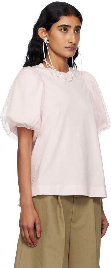 Тениска Simone Rocha Simone Rocha Tulle Overlay Puff Sleeve T-Shirt Черно | 5397 0553, 4