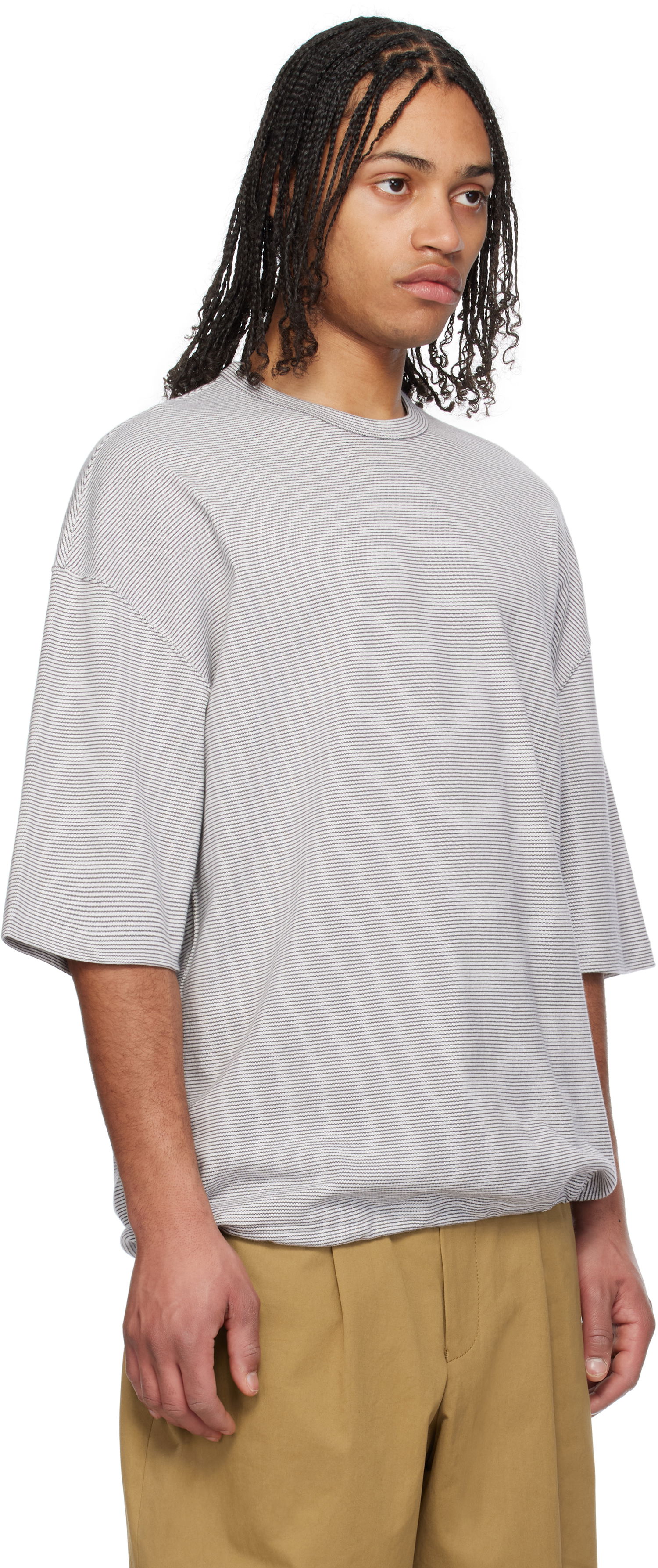 Тениска Comme des Garçons Comme des Garçons Homme Horizontal Stripes T-Shirt Сиво | HO-T003-051, 1