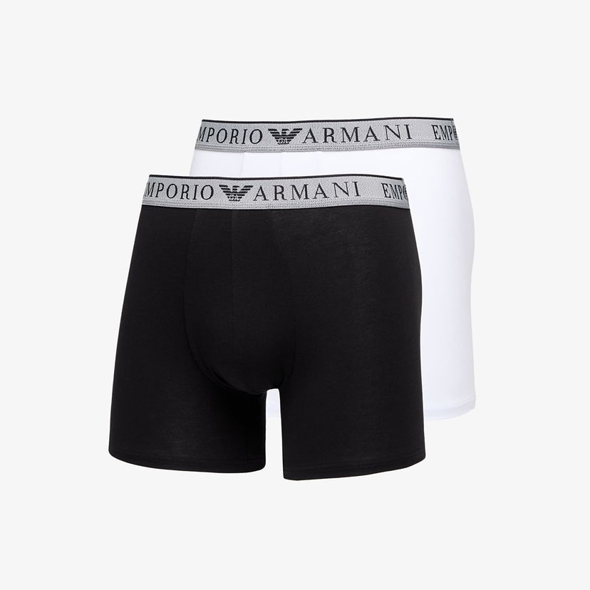 Бельо и чорапи Emporio Armani EA7 Men's Knit Trunk 2-Pack Nero/ Bianco L Черно | 111912 4F720 10320