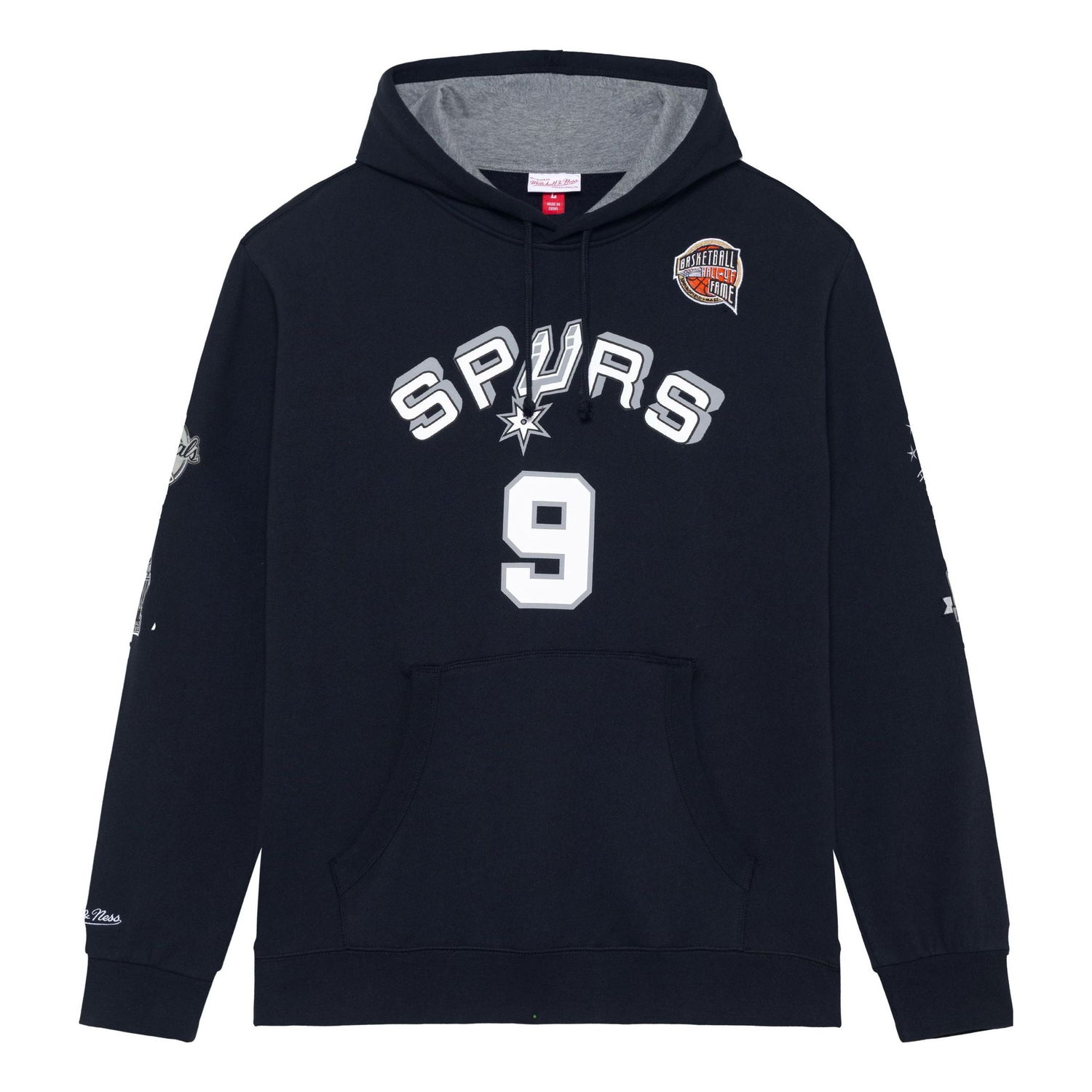 Суитчър Mitchell & Ness NBA San Antonio Spurs Tony Parker 9 Fleece Hoodie Тъмно синьо | FPHD6861-SASYYTPABLCK, 0