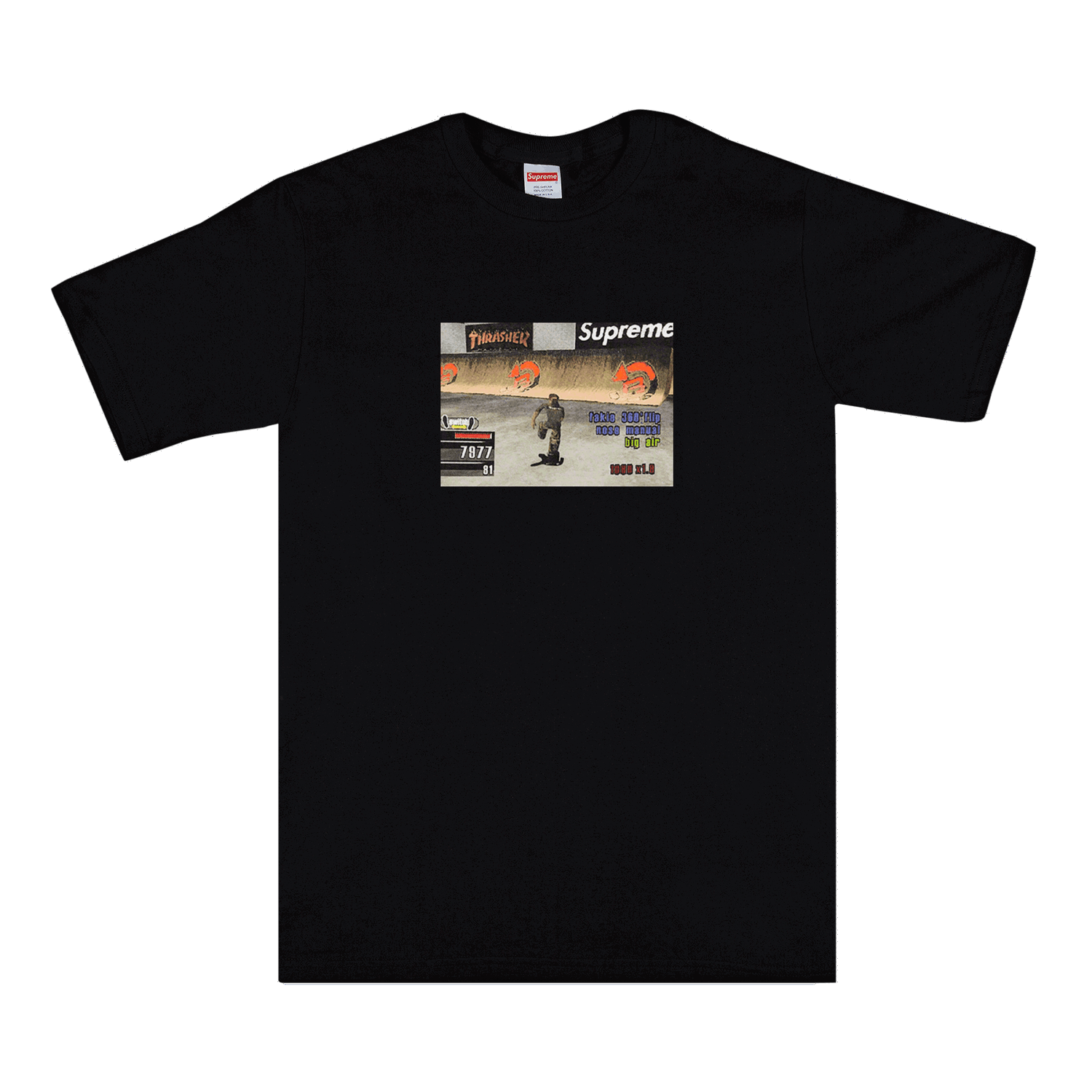 Тениска Supreme Thrasher x Game Tee Черно | FW21T12 BLACK, 0