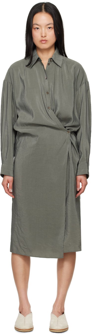 Pокля LEMAIRE Lemaire Twisted Midi Dress Зелено | DR1024 LF208, 0