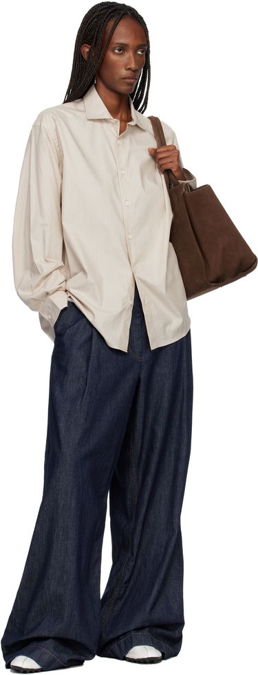 Риза Baserange Claude Striped Long Sleeve Button-Up Shirt Бежово | TSCL-PO-SP26, 3