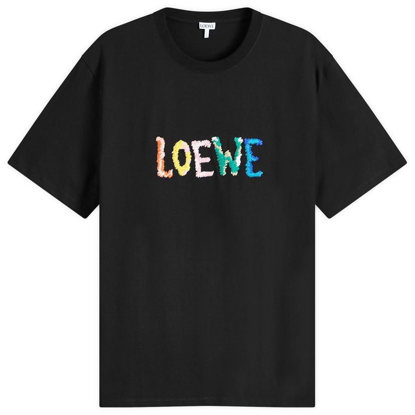 Тениска Loewe Embroidered Logo T-Shirt Черно | H526Y22XBF-1100