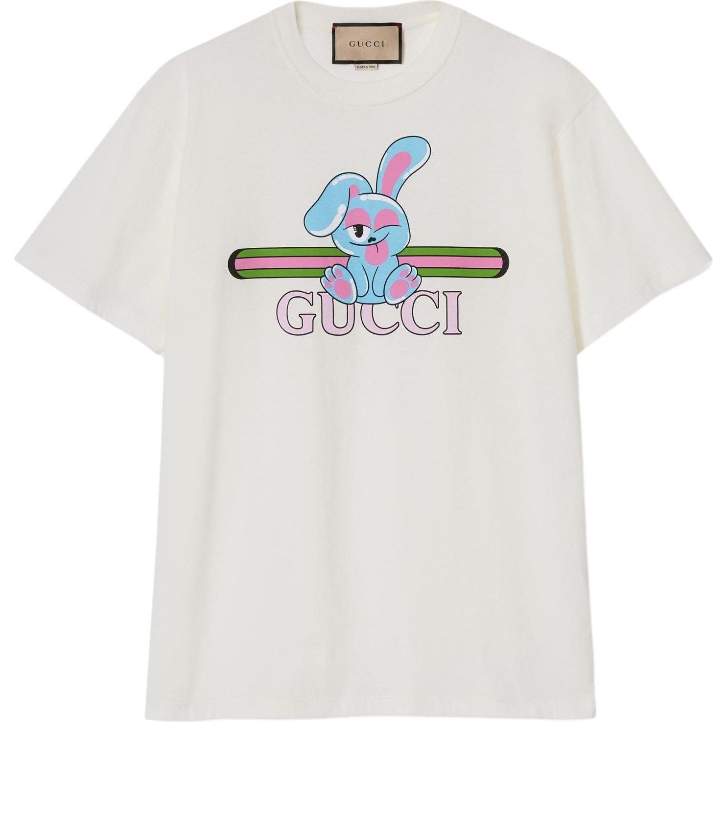Тениска Gucci Cotton Jersey T-Shirt with Cartoon Print Бяло | 776596-XJGHQ-9095, 0