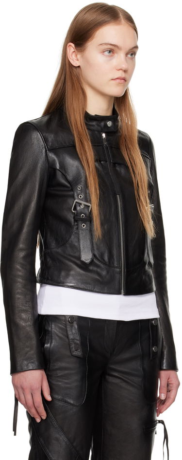 Яке Blumarine Blumarine  Leather Biker Jacket Розово | P422L051A, 4