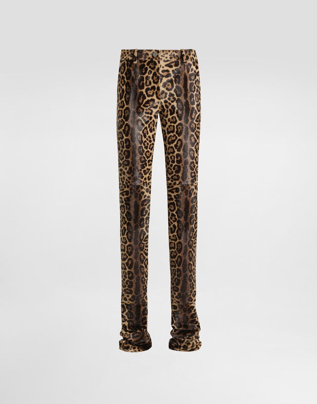 Dolce & Gabbana Leopard-Print Calf Hair Trousers
