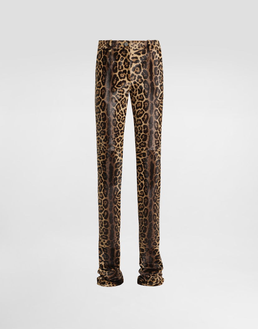 Панталони Dolce & Gabbana Dolce & Gabbana Leopard-Print Calf Hair Trousers Многоцветен | FTDE8LHULXRS9001