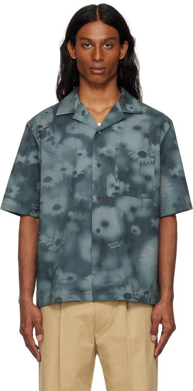 Риза MAISON KITSUNÉ Maison Kitsuné Resort Daisy Print Shirt Синьо | OM00421WW9054, 0