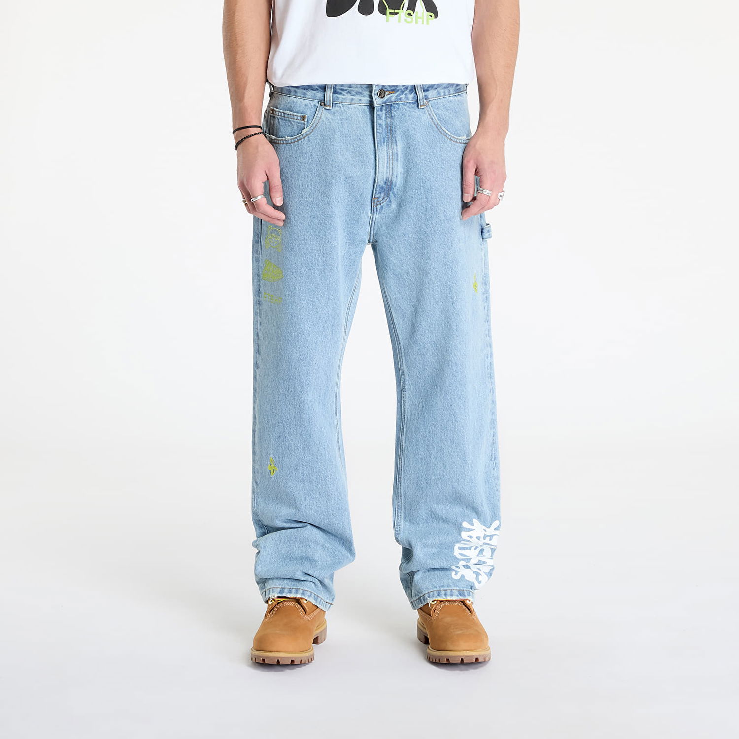 Дънки Footshop Spiritual Gangster Denim Pants Синьо | FTSHP_393, 0