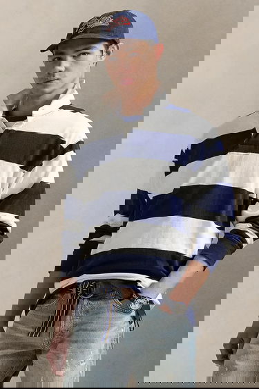 Поло тениска Polo by Ralph Lauren Polo Ralph Lauren Striped Rugby Shirt Тъмно синьо | 710965471, 0