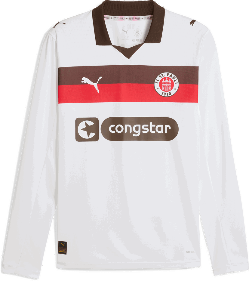 Фланелка Puma FC St. Pauli Long Sleeve Away Jersey 2025/26 Бяло | 783072-02