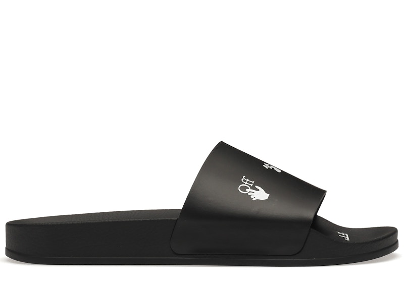 Кецове и обувки Off-White Drowning Man Logo Slides Black White FW21 Черно | OMIA088F21FAB0041001/OMIC001C99MAT0021000, 0