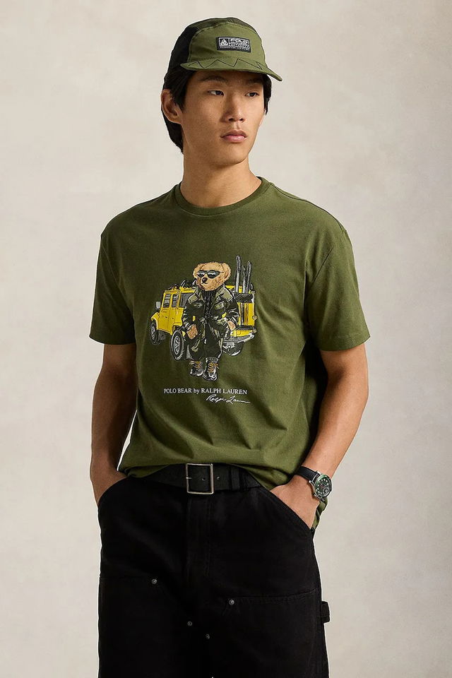 Cotton Polo Bear Jeep Graphic T-shirt