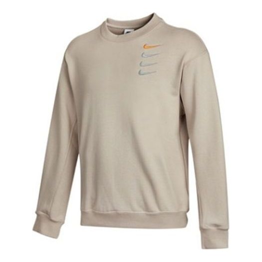 Пуловер Nike Embroidered Swoosh Round Neck Pullover Бежово | DB9408-277