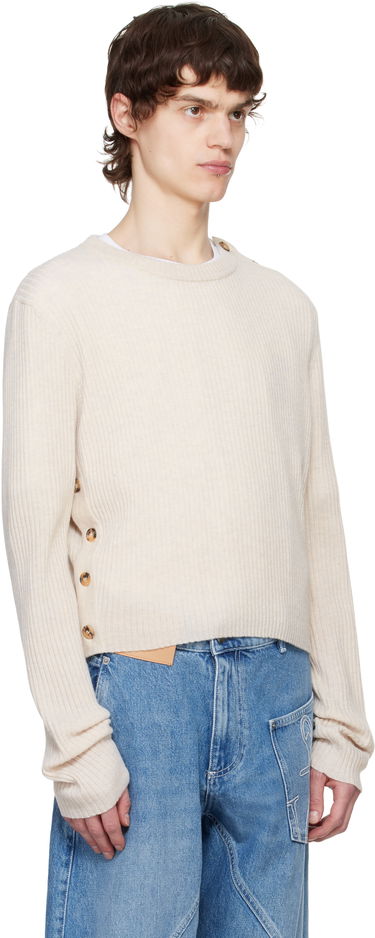 Пуловер JW Anderson JW Anderson Cropped Button Trim Sweater Бежово | KW1324-YN0411, 1