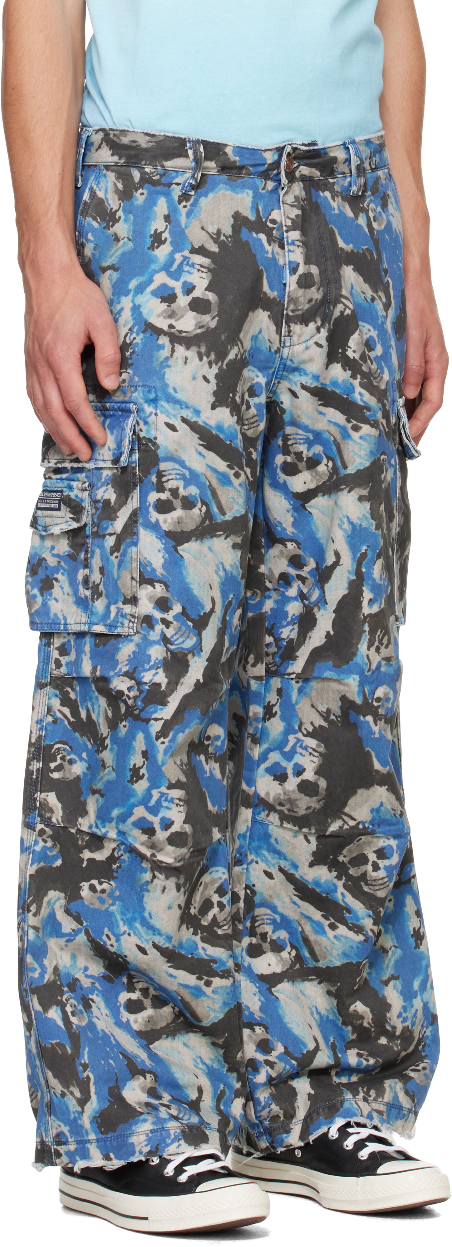 Карго панталони ERL ERL Skull Print Cargo Pants Синьо | ERL09P008, 1
