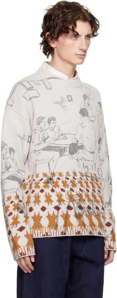Пуловер JW Anderson Jacquard Knit People Graphic with Abstract Motif Sweater Многоцветен | KW1439-YN0373, 4
