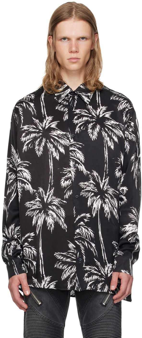 Palm Tree Print Long Sleeve Shirt