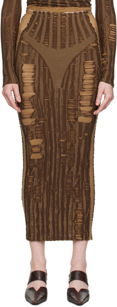 Пола Diesel Diesel M-Calina Distressed Midi Skirt Кафяво | A19220 0BJBI, 0
