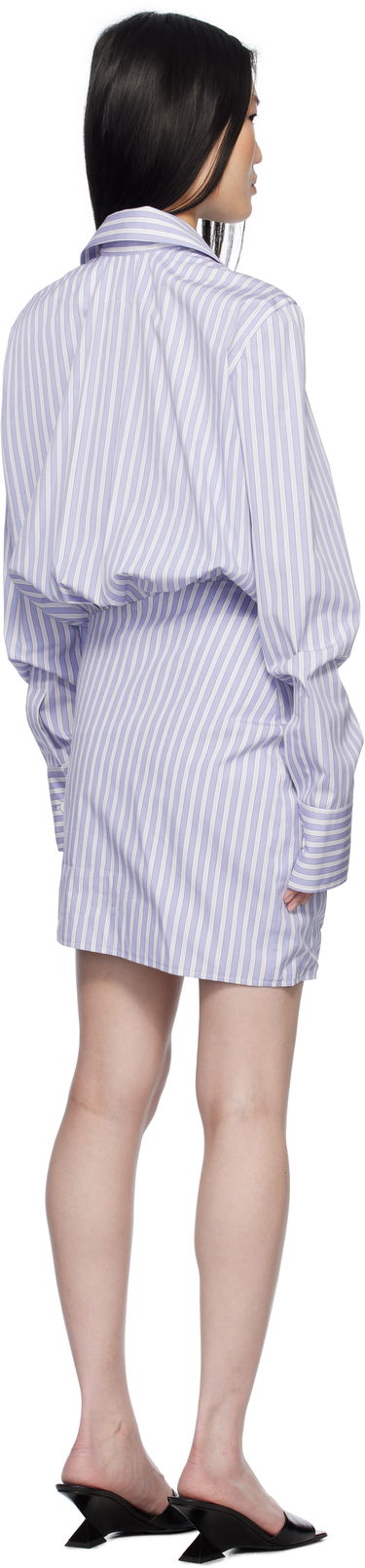 Pокля The Attico Attico Striped Wrap Shirt Mini Dress Лилаво | 250WCA00394 CCC051AA, 2