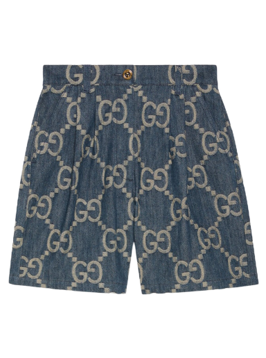 Къси панталони Gucci Jumbo GG Denim Shorts Тъмно синьо | 678807 XDBVD 4384