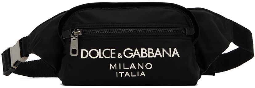 Чанта за кръста Dolce & Gabbana Black Rubberized Pouch Черно | BM2218AG182