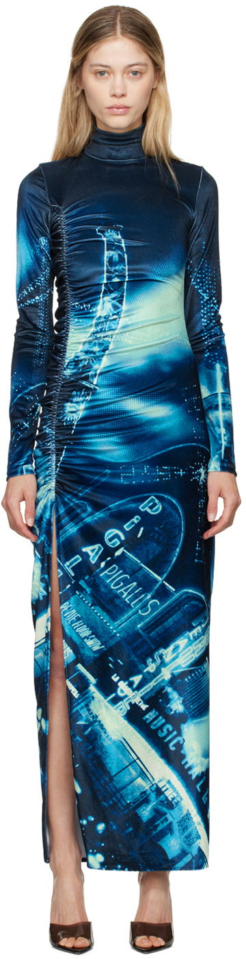 Pокля Jean Paul Gaultier Gaultier Velvet Maxi Dress Синьо | 24/30-F-RO257-J554-59560100, 0