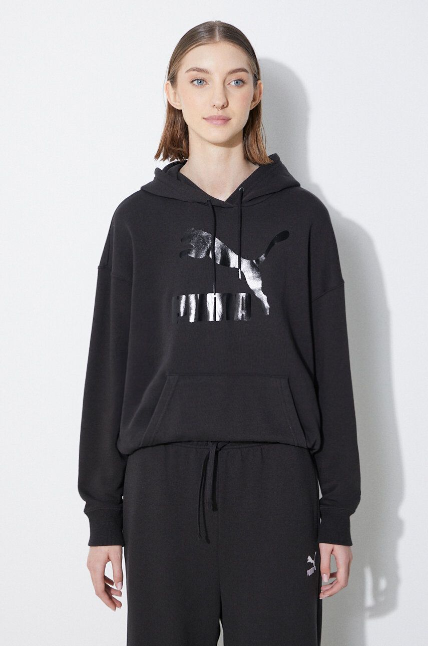 Суитчър Puma Shiny Logo Hoodie Черно | 625595, 0