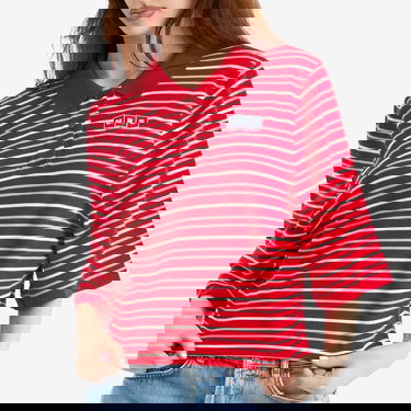Поло тениска Martine Rose Martine Rose Striped Cropped Polo T-Shirt, Size Large Червено | 659JE02104O-REDWHT, 2