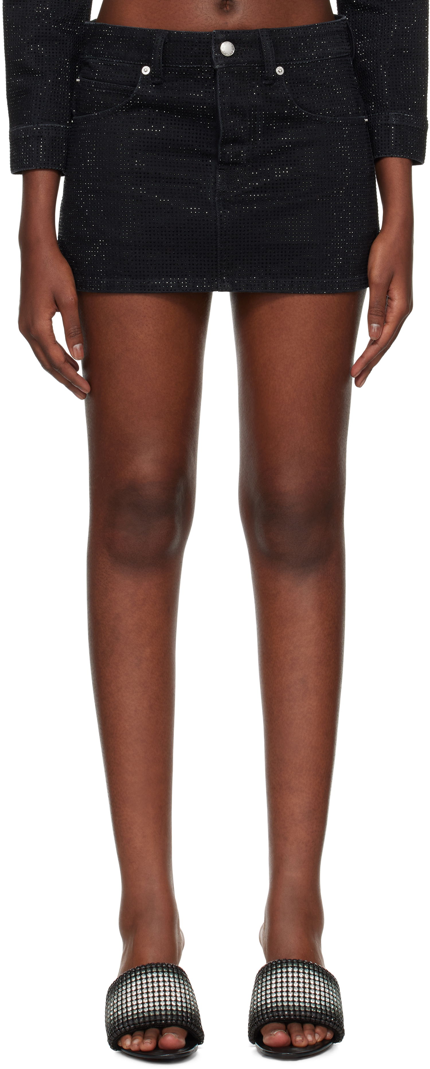 Пола Alexander Wang Denim Mini Skirt Черно | 1WC4245432, 0