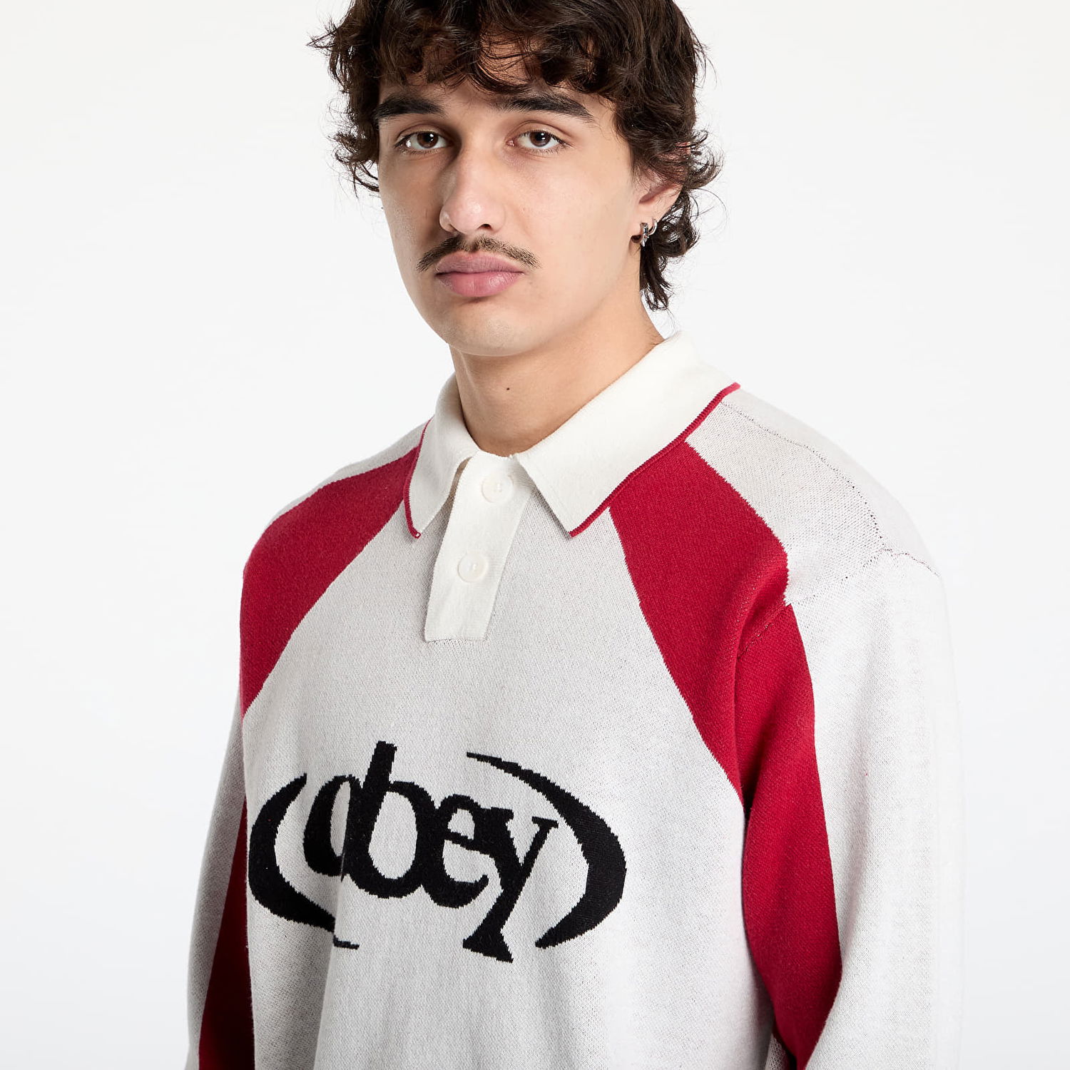 Пуловер OBEY OBEY Soccer Polo Sweater Бяло | 151000100-WTM, 1