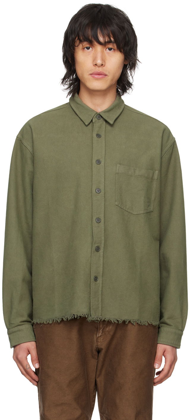 Риза John Elliott Solid Hemi Shirt "Khaki" Зелено | E047F9251A