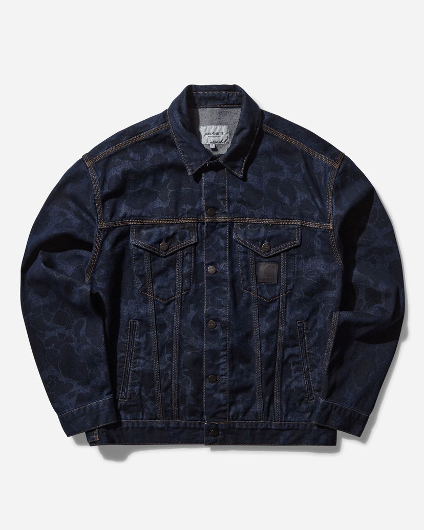 Яке Carhartt WIP Duck Helston Jacket Camo Duck Blue (Stone Washed) Тъмно синьо | I033766 21206