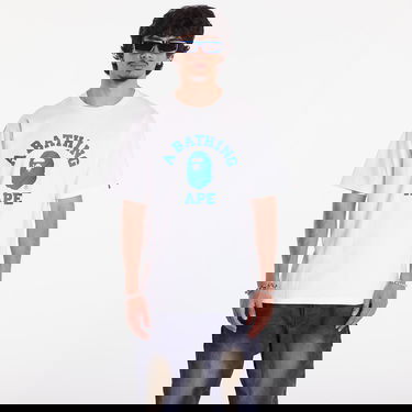 Тениска BAPE A BATHING APE Bape Hexagram College Tee Бяло | 001TEK301033MWHT, 0