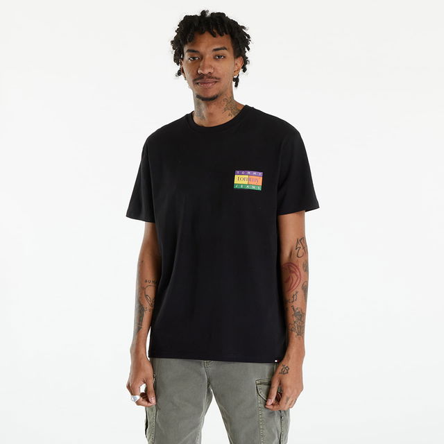 Oversized Serif Flag Back Logo T-Shirt Black