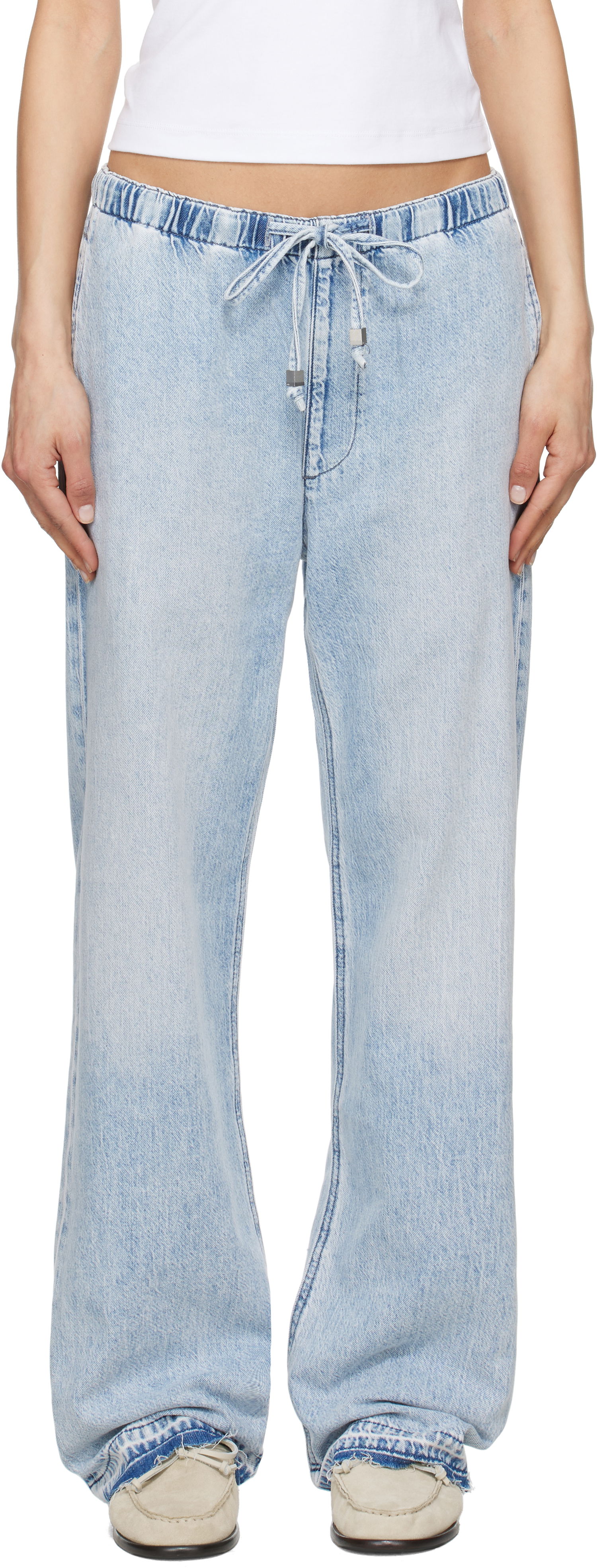Дънки rag & bone rag & bone Logan Ultra Featherweight Wide-Leg Jeans Синьо | WDD25S7009UFKI, 0