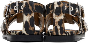 Pокля GANNI GANNI Buckle Strap Denim Sandals Бежово | S2936, 1