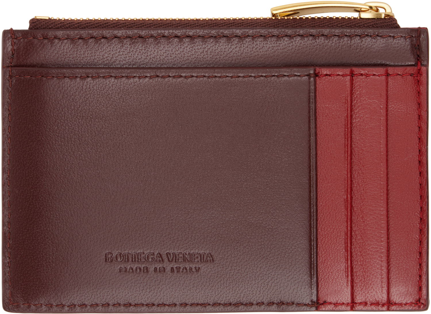 Портфейл Bottega Veneta Intrecciato Leather Card Holder Бургунди | 765460 VCQCB, 1