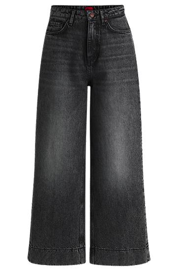 Wide-Leg Rigid Denim Jeans
