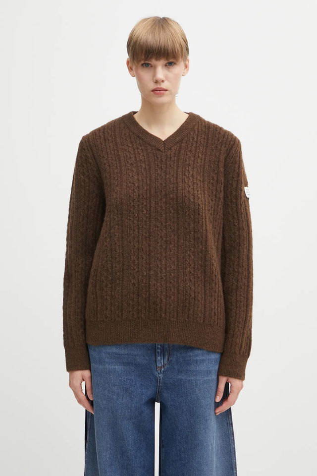 MM6 Maison Margiela V-Neck Cable-Knit Sweater